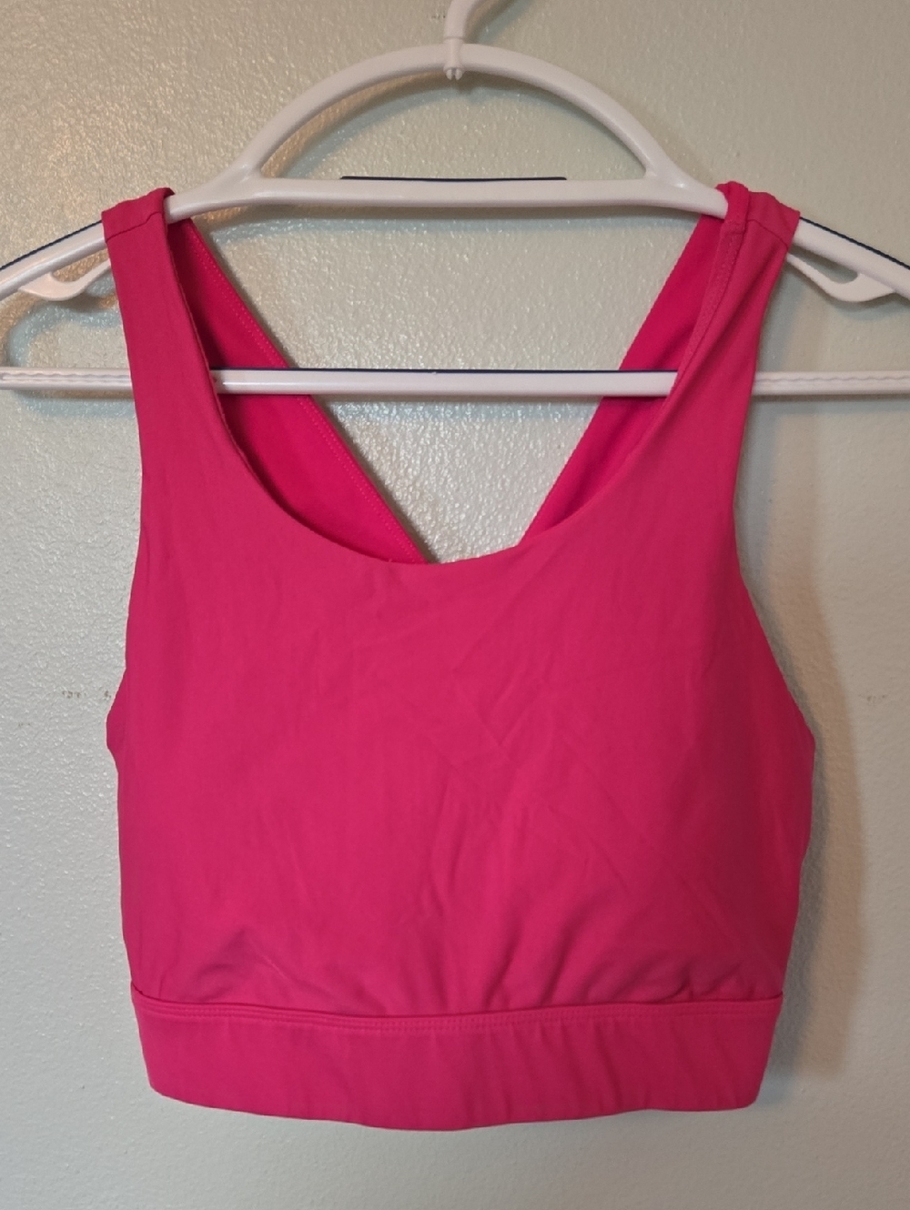 Fabletics | Bright Pink Strappy Back Racerback Sports Bra Size XL